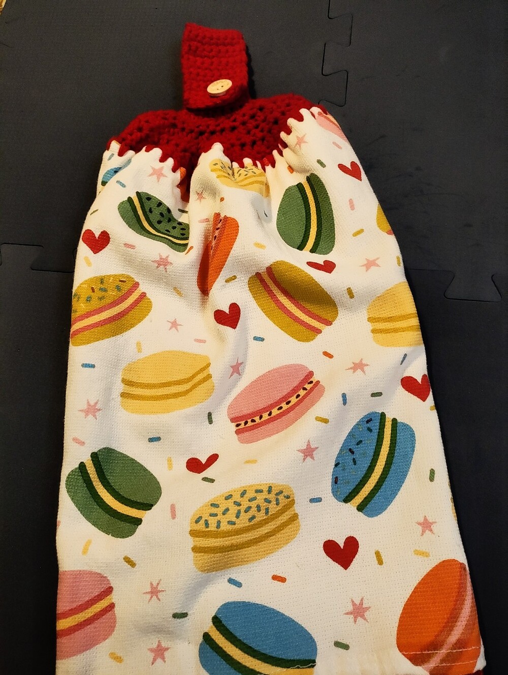 Handmade Colorful Macaron Hanging Kitchen Towel